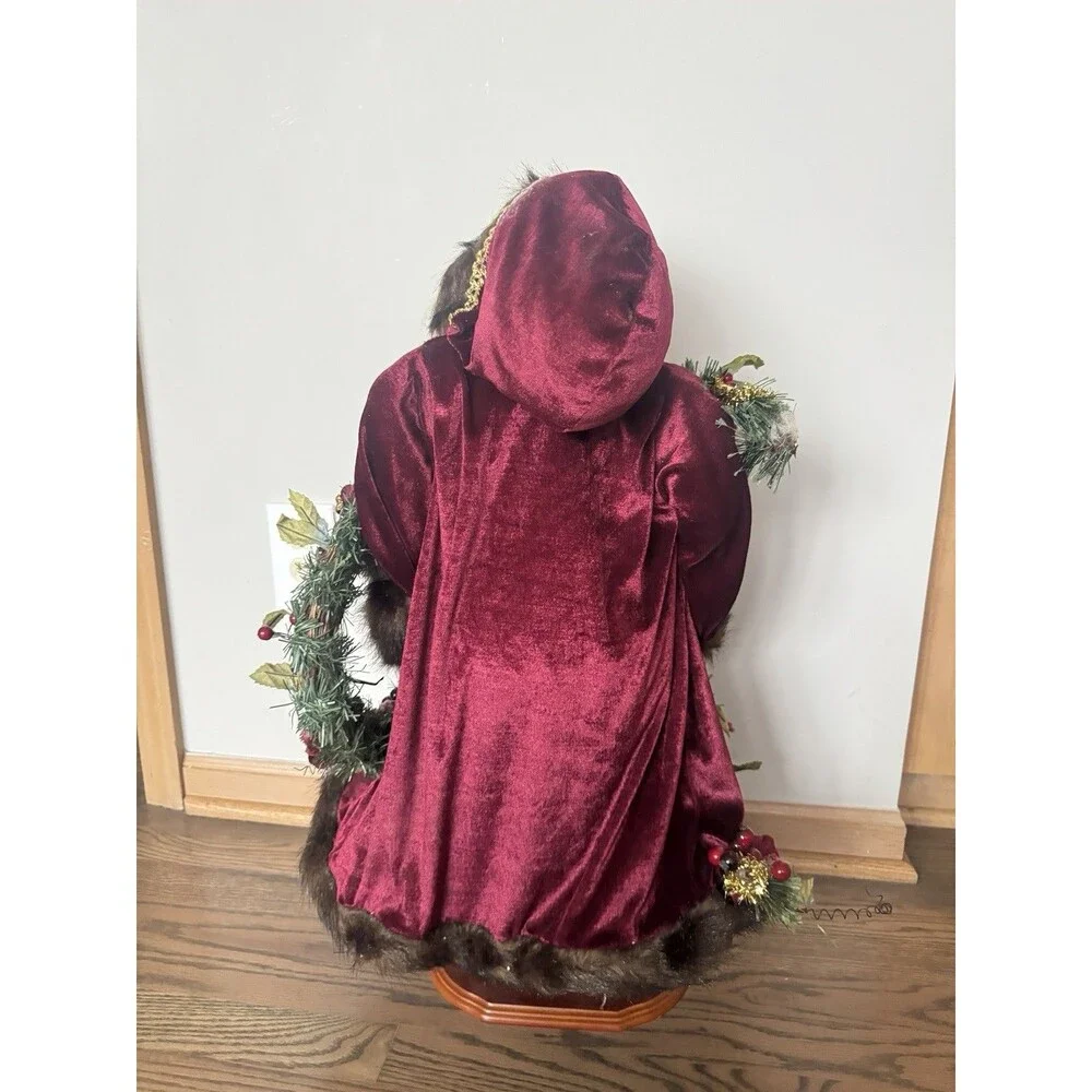 Vintage Large German Style Santa Clause‎ Burgundy Green 28